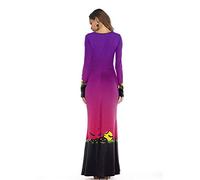 WQHPLMD Pumpkina Women's Halloween Maxi Kaftan Dress, Long Sleeve with High Waist and 3D Print Detail - Casual Fashion