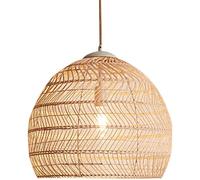 WQHPLMD Rattan Hanging Lamp Creative Boho Beige Decor Chandelier Close to Ceiling Lights Ceiling Fixture with Adjustable Cord for Dining Room Living Room Restaurant