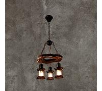 WQHPLMD Retro Industrial Style Boat Wood Chandelier, Country Dining Room Chandelier, Bar Counter Clothing Store Cafe Chandelier, b&b Inn Chandelier