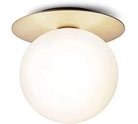 WQHPLMD Round Nordic Style Wall Light for Bedroom, Bathroom, and Corridor Decor - Clear Glass Lampshade with Copper Chassis