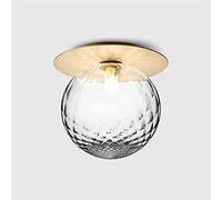 WQHPLMD Round Nordic Style Wall Light for Bedroom, Bathroom, and Corridor Decor - Clear Glass Lampshade with Copper Chassis