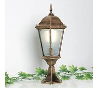 WQHPLMD Rustic Bronze Post Lantern for Outdoor Garden Decor - Waterproof and Weather Resistant