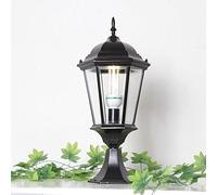 WQHPLMD Rustic Bronze Post Lantern for Outdoor Garden Decor - Waterproof and Weather Resistant