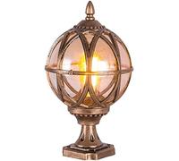 WQHPLMD Rustic Bronze Vintage Post Lantern for Exterior Decoration - IP54 Waterproof LED Light with E27 Mounting