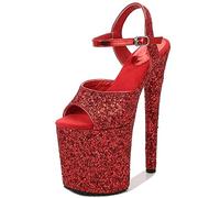 WQHPLMD Stiletto Platform Heels for Women Open Toe Heels Dressy Pumps Sandals 7.8 Inch Ankle Strap Party Wedding Pumps Shoes Origin China