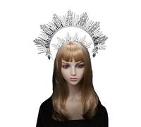 WQHPLMD SunGoddess Headband Vintage VirginMary HaloHairband Halloween Party Costume Kits Lady Headpieces
