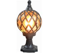 WQHPLMD Vintage Black Post Lantern for Garden and Pathway - Rustproof Outdoor Pole Lamp
