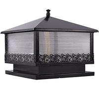WQHPLMD Vintage Black Post Lantern for Garden and Pathway - Rustproof Outdoor Pole Lamp