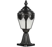 WQHPLMD Vintage Black Post Lantern for Garden and Pathway - Rustproof Outdoor Pole Lamp