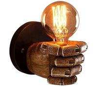 WQHPLMD Vintage Fist Wall Sconce - Retro Industrial E27 Light Fixture for Bedside, Living Room & Entrance Lighting