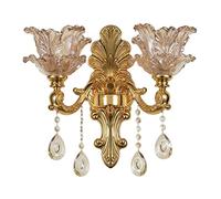 WQHPLMD Wall Sconce Vintage Crystal Antique Brass Lamp Living Room Bedroom Corridor Kitchen Entryway