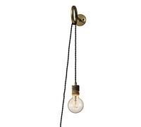 WQHPLMD Warmest Vintage Brass Bedside Pull Ring Wall Light with Adjustable E27 LED Lamp - Industrial for Bedroom & Home Decor