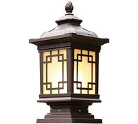 WQHPLMD Waterproof Die-Cast Aluminum Post Lantern with Glass Shade for Outdoor Decorating - Versatile and