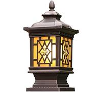 WQHPLMD Waterproof Die-Cast Aluminum Post Lantern with Glass Shade for Outdoor Decorating - Versatile and