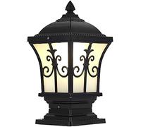 WQHPLMD Weatherproof Aluminum Post Lanterns for Patio & Pathway - 60W LED/Dusk to Dawn