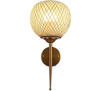 WQHPLMD Weaving Art Wall Lights Rattan New Chinese Style Decorative Sconce for Bedroom Kitchen Living Room