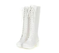 WQHPLMD Winter Boots Round Toe Thick Heel Snow Boots Red Faux PU Buckle Low Suitable for Women's Office Weddings