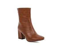 WQHPLMD Women's Ankle Boots Chunky Heels Square Toe Comfort Elasticity Pumps Party Dress Shoes 7cm