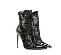 WQHPLMD Women's Ankle Boots Stiletto Pointed Toe Mesh Booties Back Zipper Party Dress Pumps Shoes