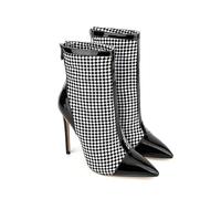 WQHPLMD Women's Ankle Boots Stiletto Pointed Toe Zipper Autumn Pumps Office Party Dress Shoes