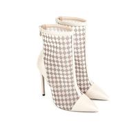 WQHPLMD Women's Ankle Boots Stiletto Pointed Toe Zipper Autumn Pumps Office Party Dress Shoes