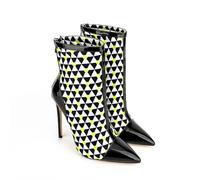 WQHPLMD Women's Ankle Boots Stiletto Pointed Toe Zipper Autumn Pumps Office Party Dress Shoes