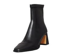 WQHPLMD Women's Black Boots Winter Elastic Slim Boots Square Toe Thick Heel Zip Back Shoes Suitable for Leisure Travel Offices