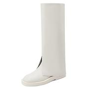 WQHPLMD Women's Boots with Block Heels High Heel Shoes Pump for Women Square Toe Boot Wedding Dress Shoes High Boots Origin China