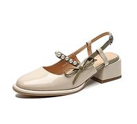 WQHPLMD Women's Closed Toe Mary Jane Block Square Toe Slingback Strappy Dress Work Pumps Shoes Origin China