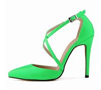 WQHPLMD Women's Crisscross Strap Stiletto Heels Pointed Toe Dress Shoes Closed Toe High Heel Ankle Strap Pumps Strappy Office Shoes Origin China