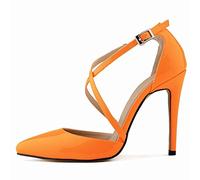 WQHPLMD Women's Crisscross Strap Stiletto Heels Pointed Toe Dress Shoes Closed Toe High Heel Ankle Strap Pumps Strappy Office Shoes Origin China