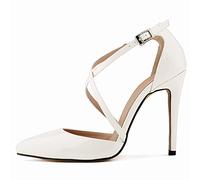 WQHPLMD Women's Crisscross Strap Stiletto Heels Pointed Toe Dress Shoes Closed Toe High Heel Ankle Strap Pumps Strappy Office Shoes Origin China