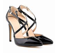 WQHPLMD Women's Crisscross Strap Stiletto Heels Pointed Toe Dress Shoes Closed Toe High Heel Ankle Strap Pumps Strappy Office Shoes Origin China