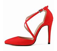 WQHPLMD Women's Crisscross Strap Stiletto Heels Pointed Toe Dress Shoes Closed Toe High Heel Ankle Strap Pumps Strappy Office Shoes Origin China