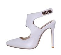 WQHPLMD Women's Heeled Sandals Pointy Slingback High Heel Closed Toe Buckle Stilettos Classic Office Casual Banquet Party Shoes