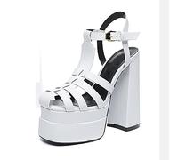 WQHPLMD Womens Ladies High Block Heel Peep Toe Ankle Strap Strappy Party Sandals Heels Platform Wedding Party Pumps Ankle Strap Shoes Origin China