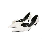 WQHPLMD Women's Low Kitten Heel Pointed Toe Pumps Classic Dress Heeled Shoes for Office Work 4cm