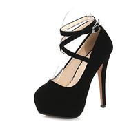 WQHPLMD Women's Pumps Platform Buckle Slip On Stiletto Shoes Shallow Mouth High Heel Color Block Professional Shoe Suitable for Night Banquet Etiquette Models Catwalk