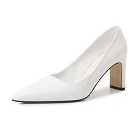 WQHPLMD Women's Pumps Pointy Slip On High Heel Patent Leather Shallow Mouth Chunky Heels Classic Professional Nightclub Model Catwalk Casual Shoe