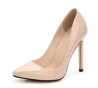 WQHPLMD Women's Pumps Pointy Slip On High Heel Patent Leather Shallow Mouth Solid Color Stiletto Shoes Suitable for Casual Wedding Reception Etiquette Bride