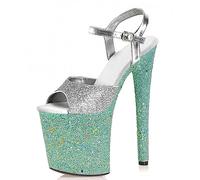 WQHPLMD Women's Sandals Stilettos Heel Platform Opened Toe Ankle Strap Summer Dress Pumps Shoes Origin China