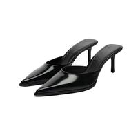 WQHPLMD Women's Stiletto Pointed Toe Backless Slip On Heeled Sandals Dress Party Mules Shoes 6CM