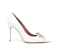 WQHPLMD Women's Stiletto Pointed Toe Rhinestones Pumps Slip On Clear Sandals for Party Wedding Dress Shoes8.5cm