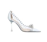 WQHPLMD Women's Stiletto Pointed Toe Rhinestones Pumps Slip On Clear Sandals for Party Wedding Dress Shoes8.5cm