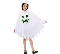 wqibq Gruseliges Geisterkleid für Mädchen - Halloween Kostüm mit Schleier und Tüll - Kinder Verkleidung fürr Horrorparty, Karneval oder Mottofest - Spukiges mitt unheimlichen Details