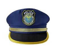 wqibq Kinder Polizeimütze - Verkleidungshut für und Mädchen - Klassische Uniformmütze fürr Karneval, Rollenspiele oder Halloween - Polizei Kostüm Zubehör mit Abzeichen