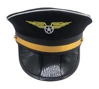 wqibq Pilotenmütze - Klassischer Fliegerhut für Erwachsene und Kinder - Kostümzubehör fürr Karneval, Mottoparty oder Halloween - Verkleidungsmütze mit Abzeichen im Retro-Look