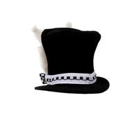 wqibq Sombrero de conejo | Black Toper Halloween Mad Hatter | Madd Hattteer Conejo Peluche Sombrero | Deluxe Disfraz Top -Sombreros | Sombrero Magierhut Costumme, Steampunk, Ultra Circus Dress Up