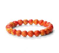 Wqishinuanyang Pulsera de cuentas de piedra natural de 8 mm, color gris y azul, pulsera elástica de malaquita para mujeres y hombres, pulsera elástica para yoga, Piedra Cuero