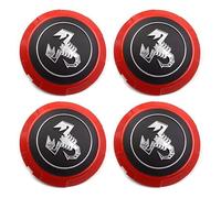WQIUTT 4 Piezas Coche Tapas Centrales para Fiat 500 Abarth 133mm, Tapabujes Rueda Centro Tapa Llantas Polvo Herrumbre Impermeable Neumáticos Llantas